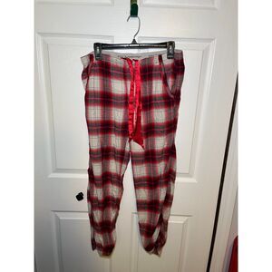 Abercrombie & Fitch Womens Plaid Pajama Pants Large Red Lounge Sleepwear